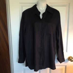 Classic Women's Navy Shirt 100% Linen